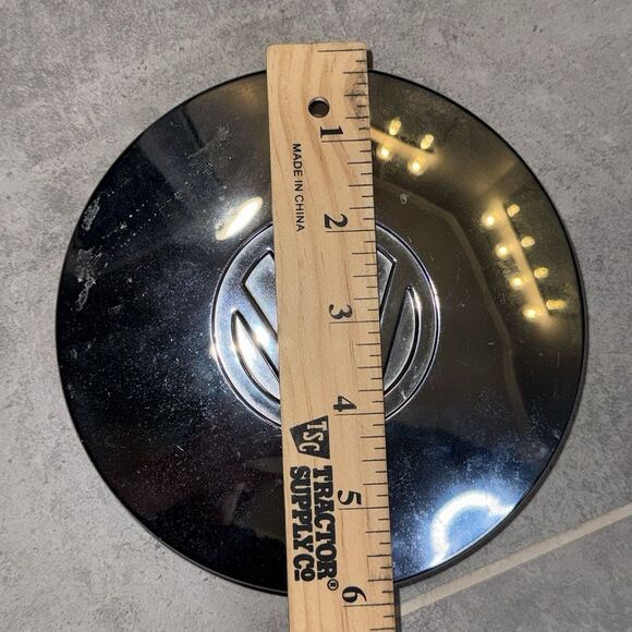 Vintage Volkswagen 6" Chrome Dog Dish Hubcap Center Cap VW Emblem - Picture 7 of 9